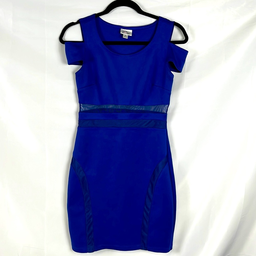 Sweet Storm Open Shoulder Royal Blue Dress Women's Size Small